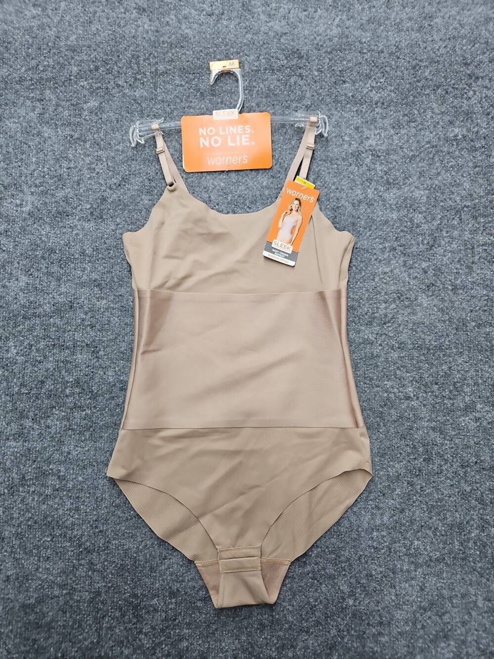 Warners Woman's Sleek Underneath Waist Cincher Bodysuit SIZE Medium Color Nude